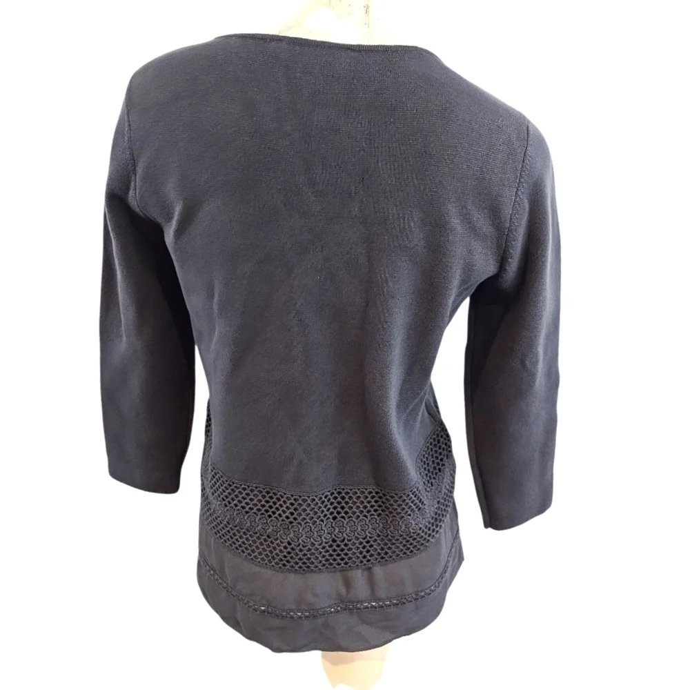LOFT Size MP Gray Knit Top Sweater